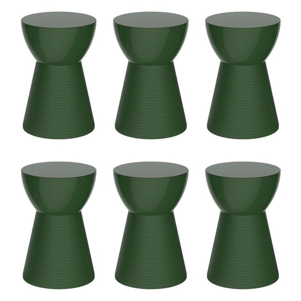 Conjunto com 6 Banquetas Sili Verde Alecrim