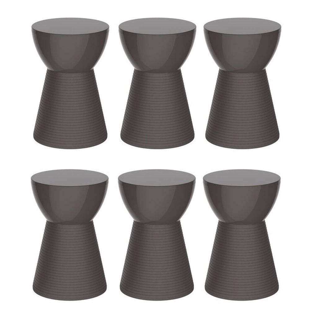 Conjunto 6 Banquetas Sili Cinza Mushroom