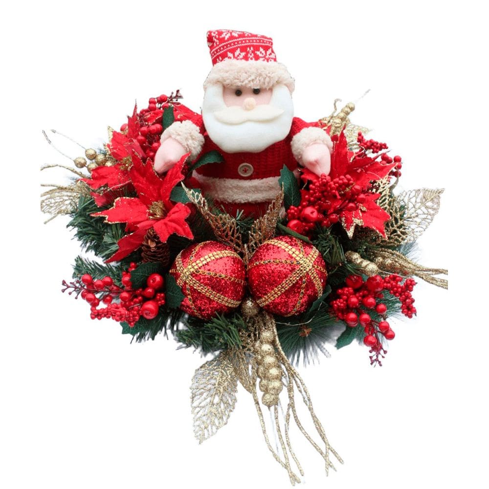 Decoração Arranjo De Mesa Natal Papai Noel Luzes LEDs 60cm