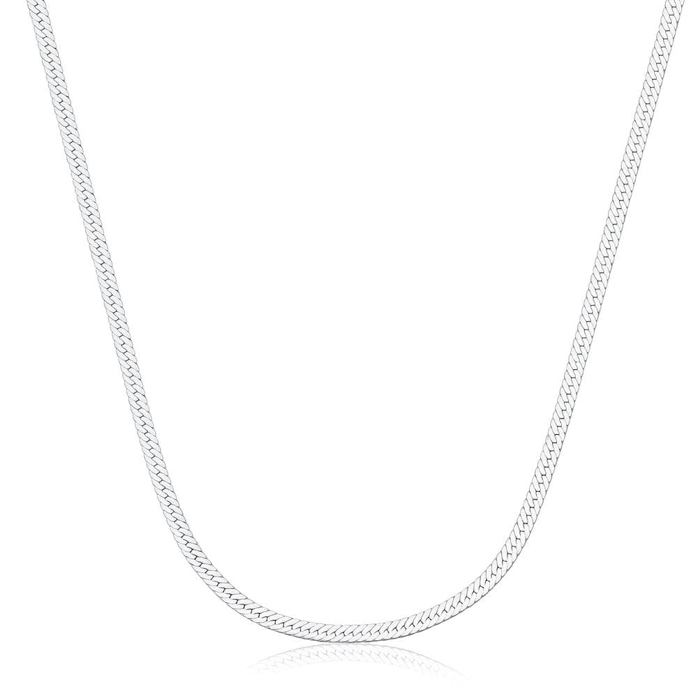 Colar De Prata 925 Feminino Gargantilha Laminado 45cm