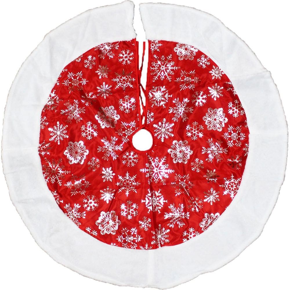 Saia De Árvore Natal Temática Natalino Flocos De Neve 90cm