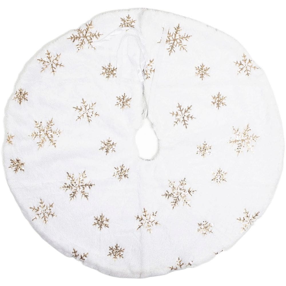 Saia De Árvore Natal Temática Natalino Flocos De Neve 60cm