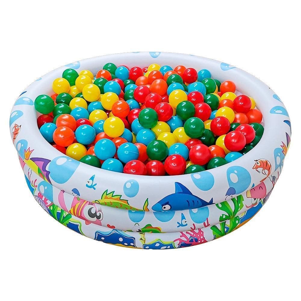 Piscina Infantil 180 Litros Fundo Do Mar + 100 Bolinhas