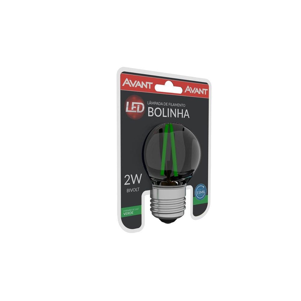 Lampada Filamento Led Bolinha 2W Bivolt Verde Avant