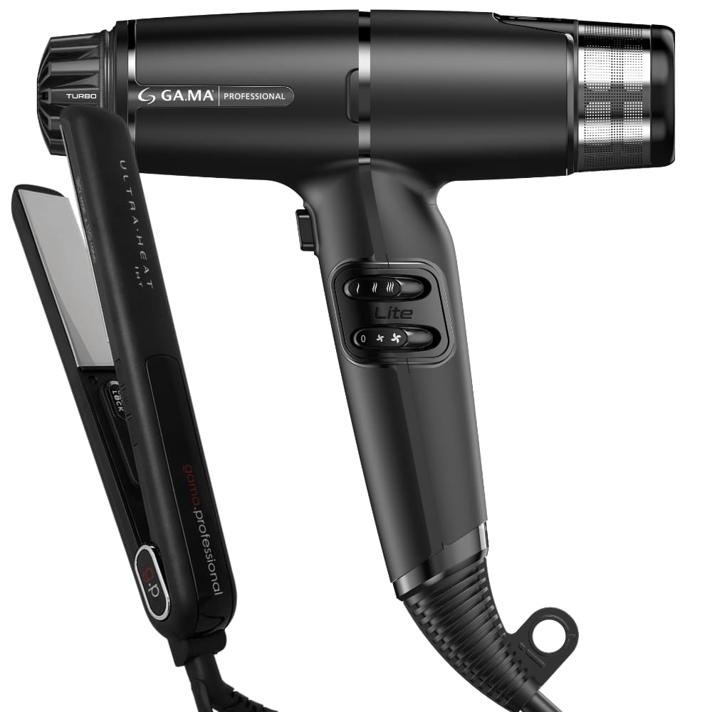 Kit Secador iQ Lite Max Black e Prancha Silk Chrome