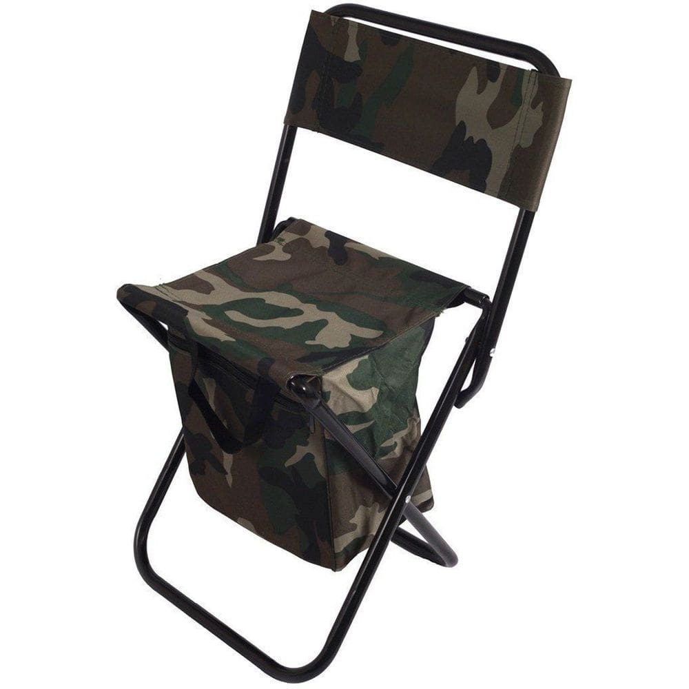 Cadeira Banqueta De Pesca Camping Com Porta Objetos Encosto