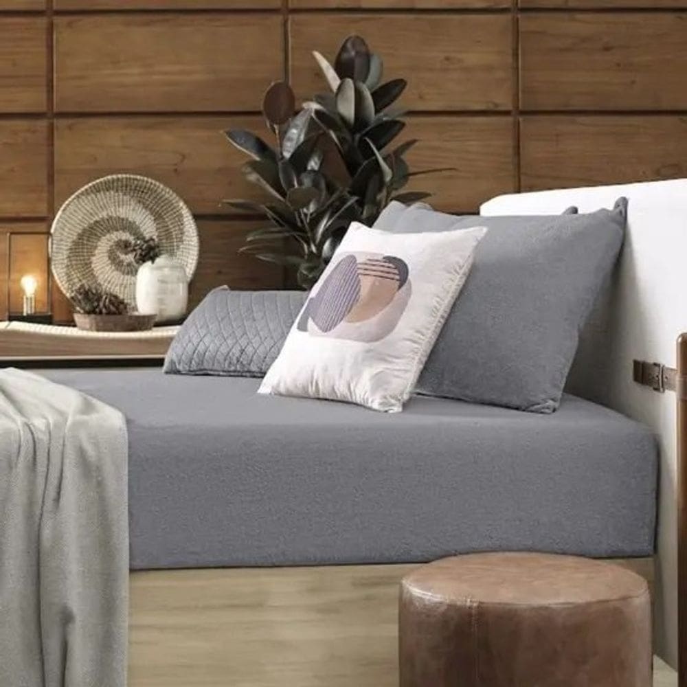 Lençol De Pelinho Com Elástico Plush Inove Casal 138x188x30cm - Ardósia