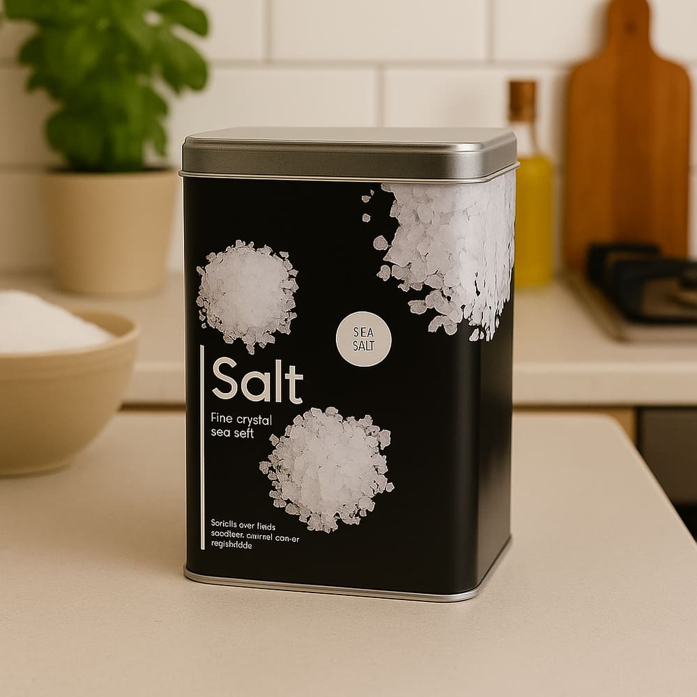 Pote Metal Porta Alimentos com Tampa Fechamento Hermético - Sal - 1kg