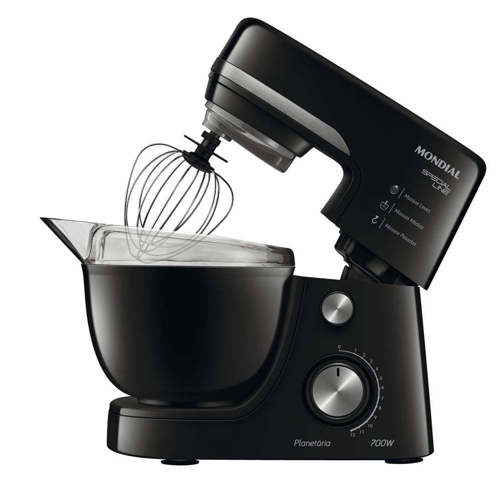 Batedeira Planetária Mondial Special Line B48BSL Preto com Inox 220V