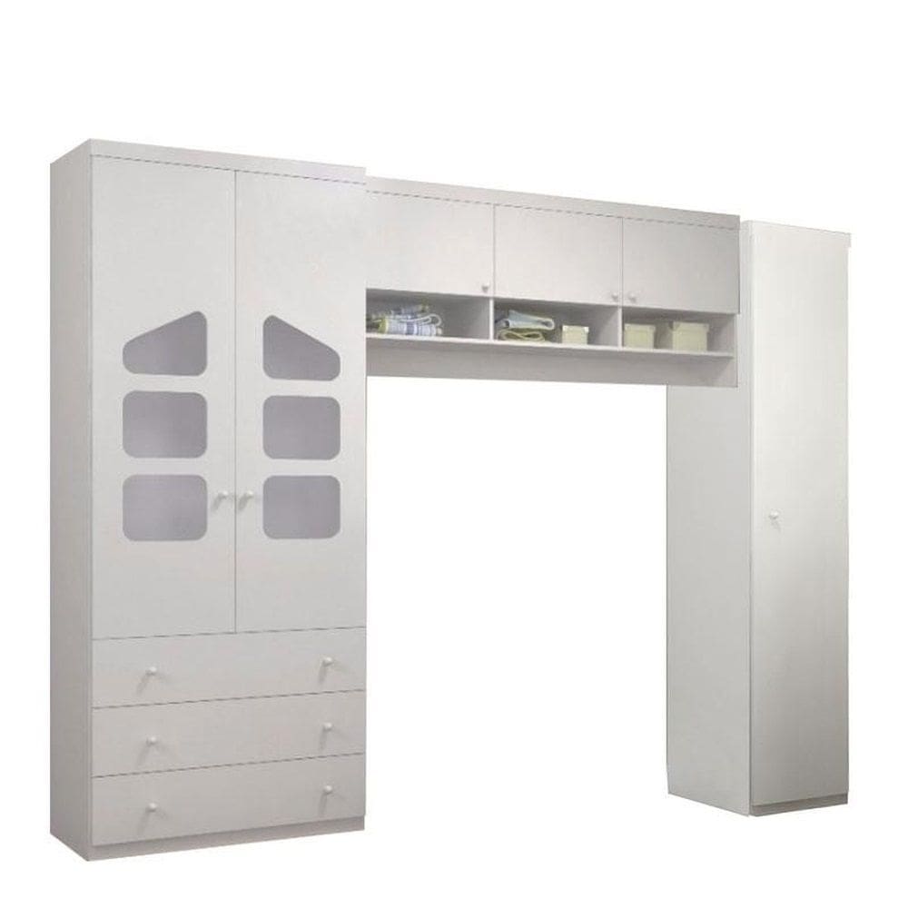 Quarto Infantil Eloisa Guarda Roupa 2 Portas e 1 Porta e Aéreo