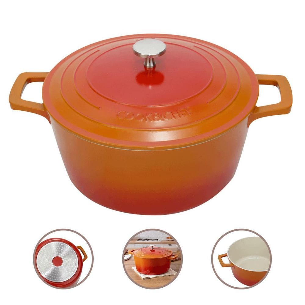 Panela Caçarola 24Cm Cerâmica Indução Premium - Laranja