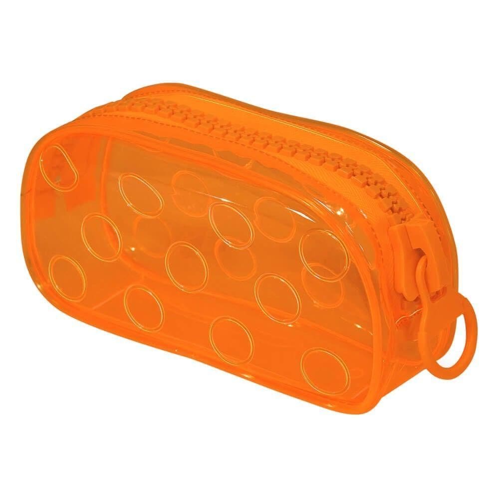 Estojo Escolar Bubble Cristal Translúcido Laranja - DAC