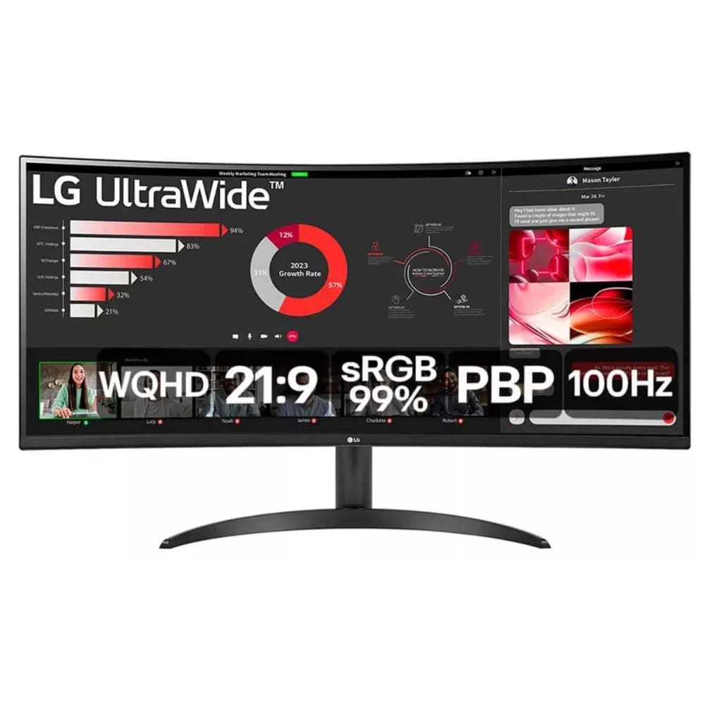 Monitor LG Ultrawide Curvo Tela Va 34 Wqhd Hdr10 34wr50qc-b