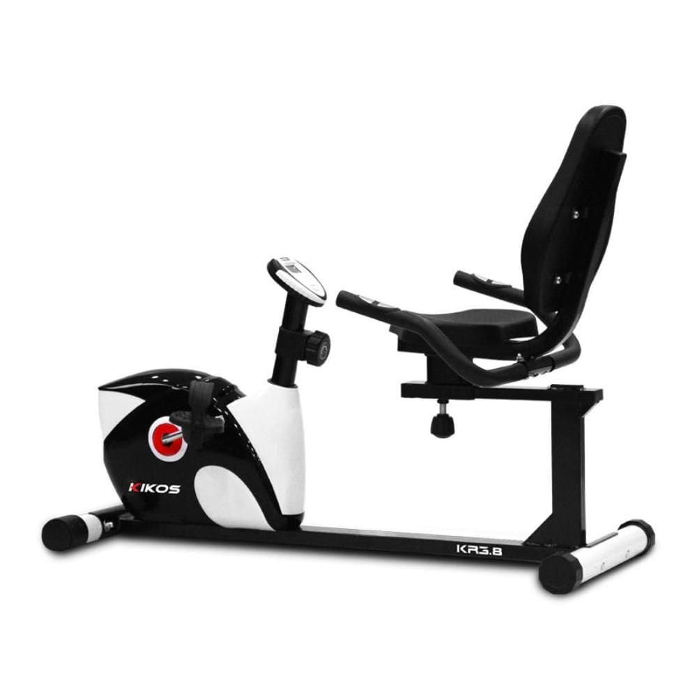 Bicicleta Ergométrica Horizontal Kikos KR3.8 Magnética Capacidade 100kg 5 Funções e 8 Níveis