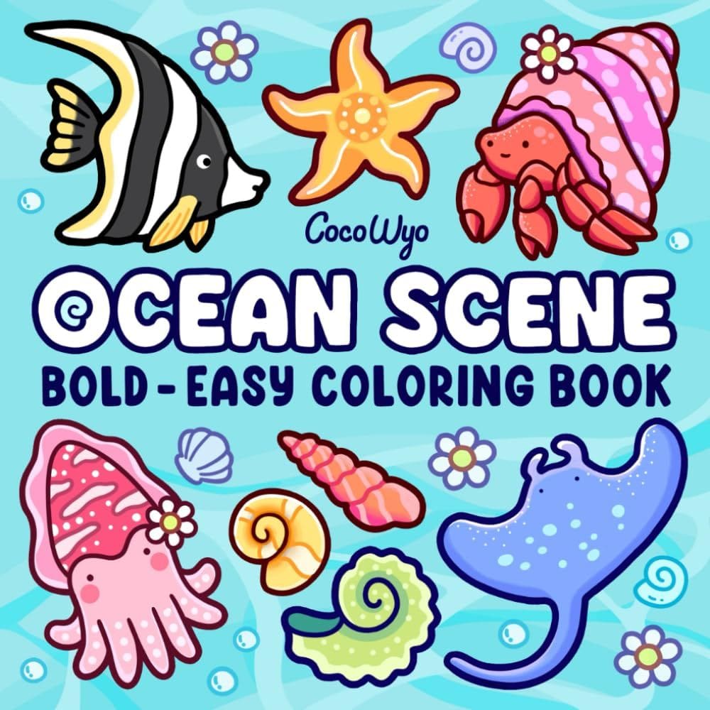 Livro de colorir Genérica Ocean Scene para adultos e crianças