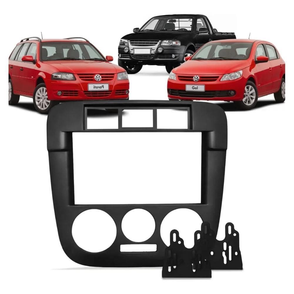Moldura Painel 2 Din Vw Gol Parati Saveiro G4 Mp5 - Fiamon
