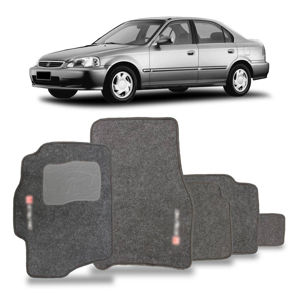 Tapete para Civic 1991 a 1999 Carpete Automotivo 5 Peças Bordado Molde da Medida do Carro