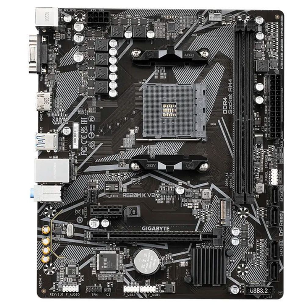Placa Mae Gigabyte AMD (AM4) DDR4 Micro ATX A520M K V2