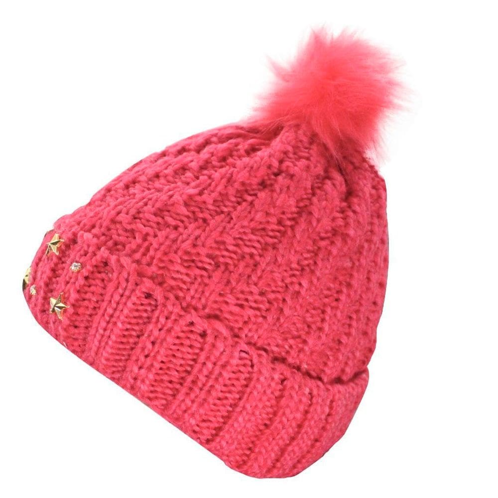 Touca Gorro Adulto Rosa Pompom Tamanho Único