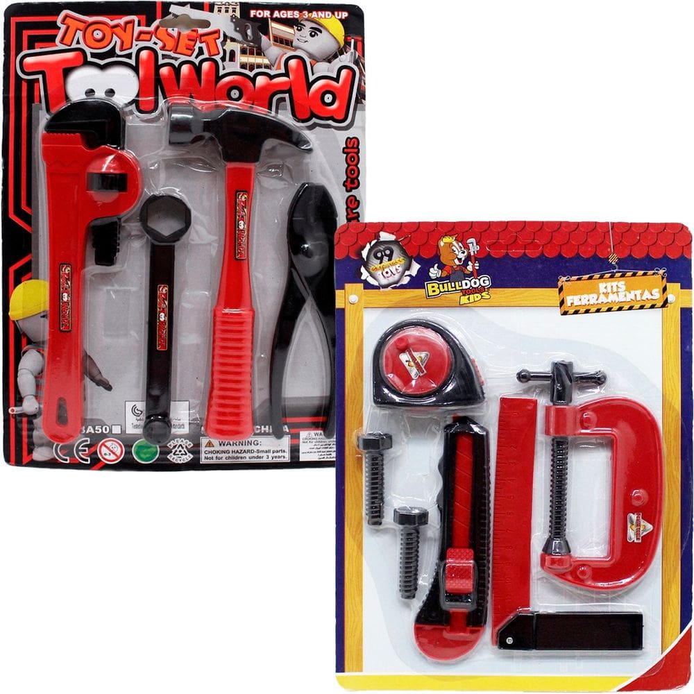 Kit Brinquedo Ferramentas De Construção Marceneiro Com 12Pçs