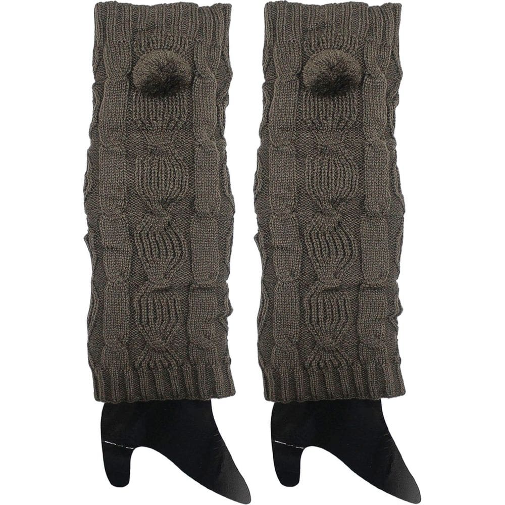 Polainas Adulto Lã Feminina Malha Tricô Moda Inverno Cinza