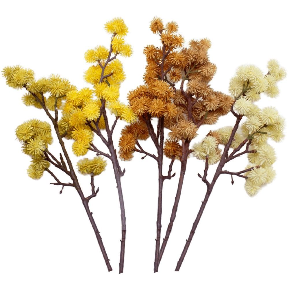 Kit 15 Plantas Artificial Mamonas Decoração Para Jardim 70cm