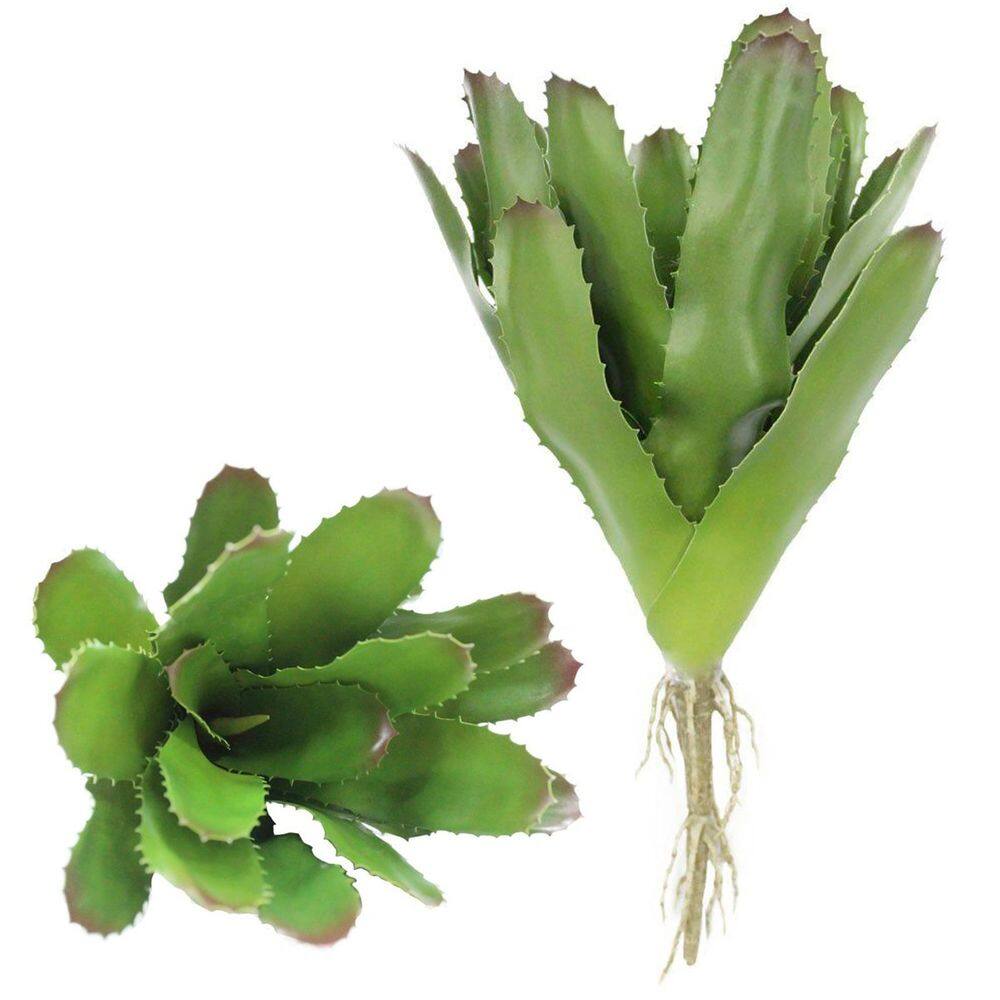 Kit 6 Peças Bromélia Planta Artificial Verde 20 Folhas 28cm