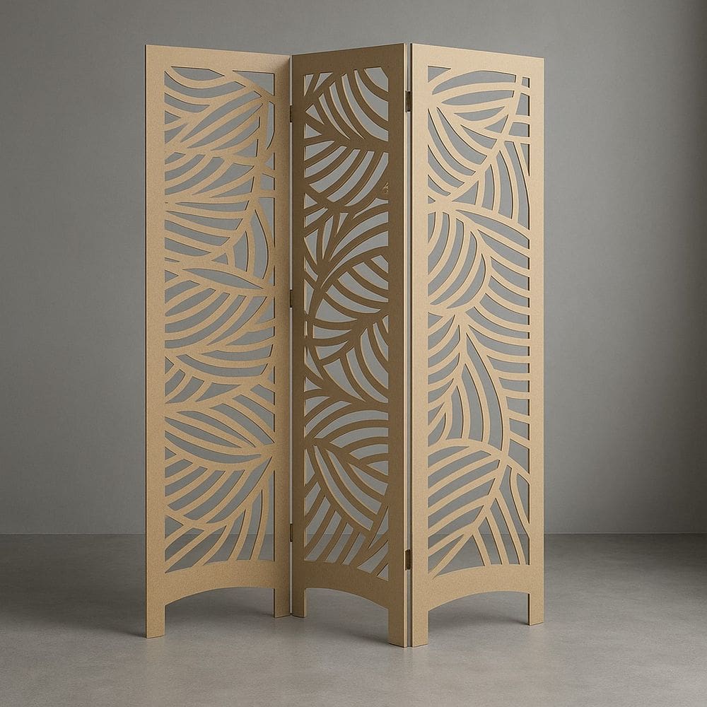 Biombo Divisória de MDF 1,80x1,80m | 3 Folhas | Dobrável | Desmontável