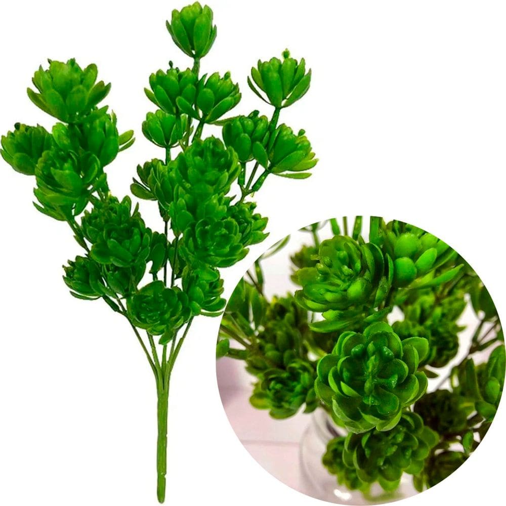 Kit 8 Planta Artificial Broto Suculenta Arranjo Flor 30cm