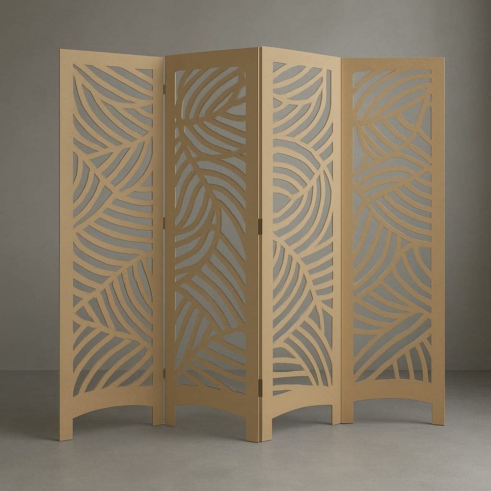 Biombo Divisória MDF 1,80x2,40m - 4 Folhas Desmontável com Kit Montagem