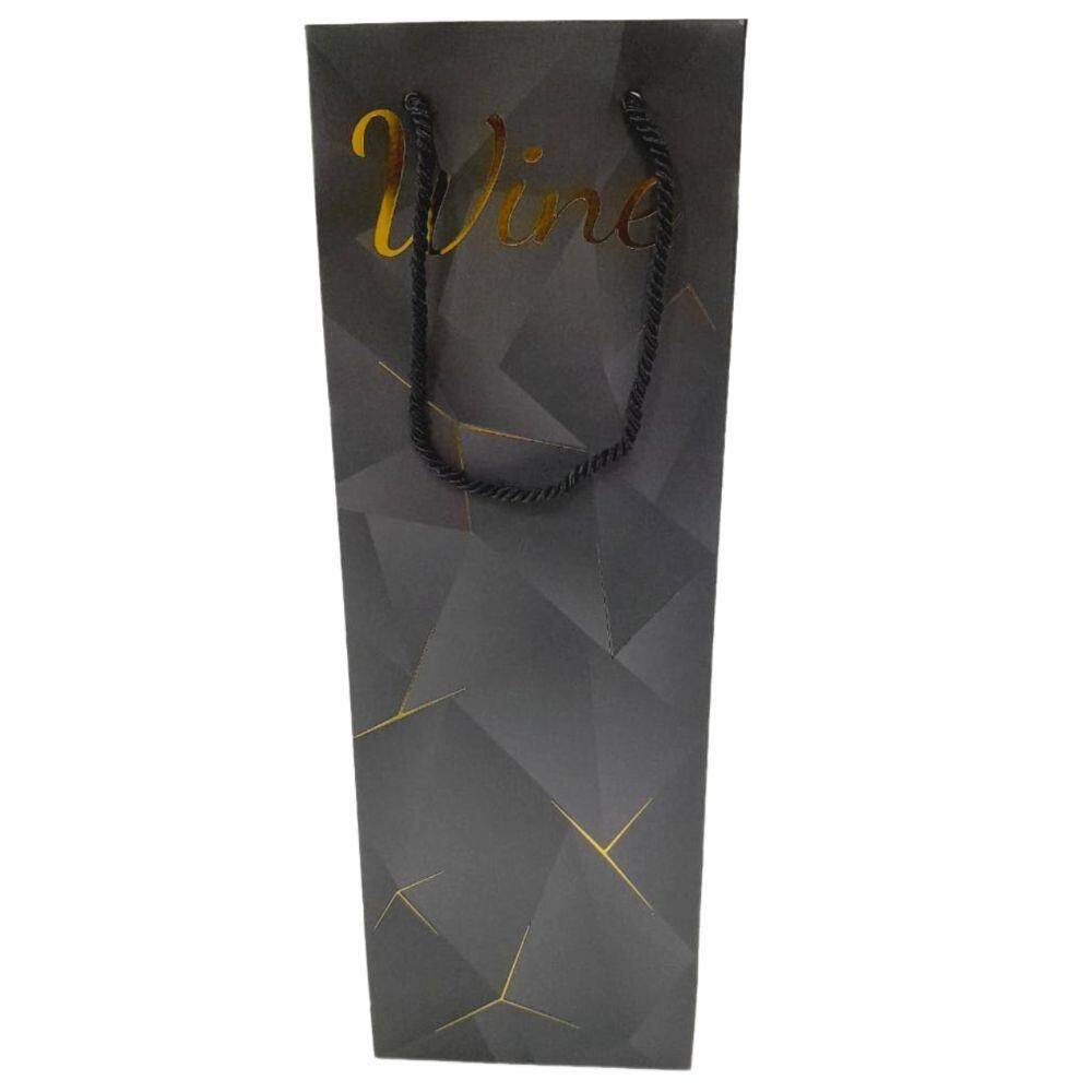 Sacola de Presente Para Vinhos Dourado - Quanhe