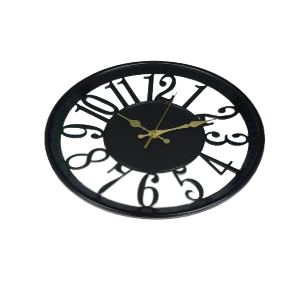 Relógio De Parede Minimalista Decorativo Preto 30,5cm Vazado