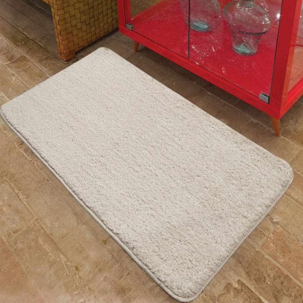 Tapete Linha Vip Liso Pelo Baixo Antiderrapante - Jolitex - Palha - 50x90cm