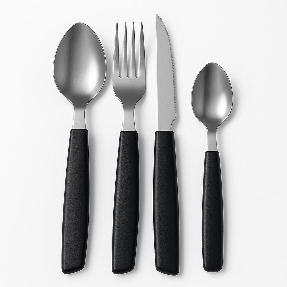 Faqueiro 24 Peças Aço Inox Com Divisor de Talheres - Preto