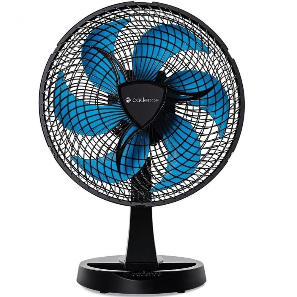 Ventilador De Mesa 30cm Cadence 50w 3 Velocidades Preto Azul 110V