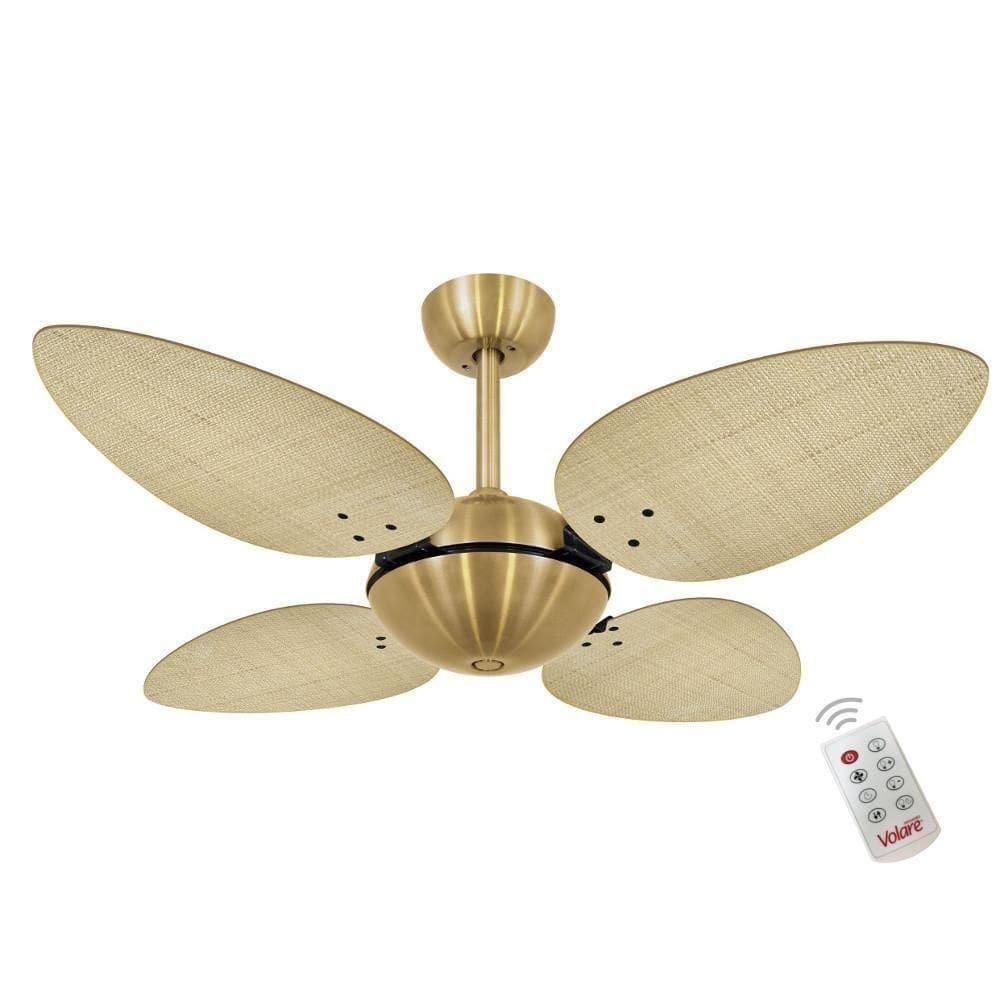Ventilador Volare Off P Palmae Natural 127v Controle Remoto