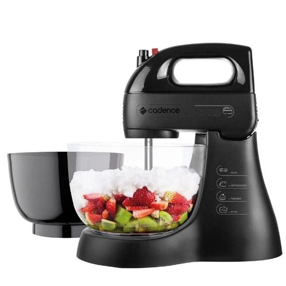 Batedeira Cadence Turbo Black 200w 4 Velocidades Tigela Dupla 110V