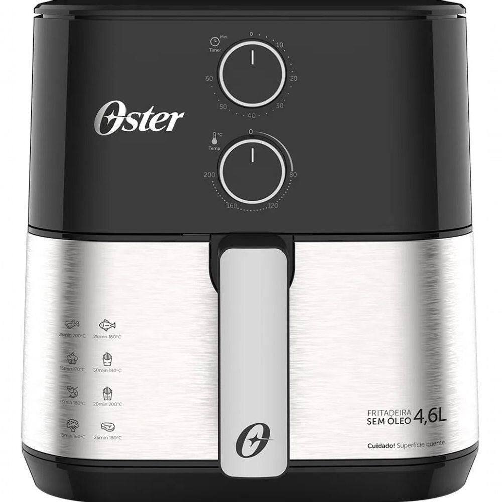 Fritadeira Air Frayer 4,6l Oster 1500w Com Timer - Inox 110V