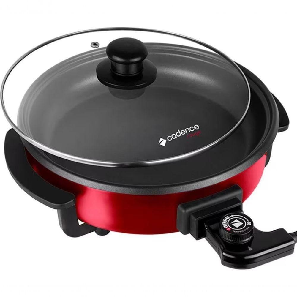 Panela Eletrica Cadence Antiaderente 1250w 5 Niveis Temperatura Red 220V