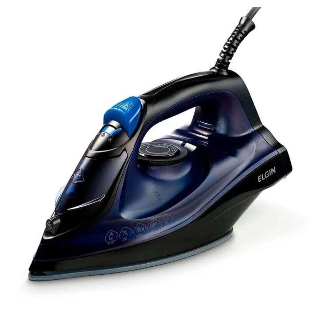 Ferro De Passar A Vapor Elgin 1200w Vapor Turbo Preto E Roxo 110V