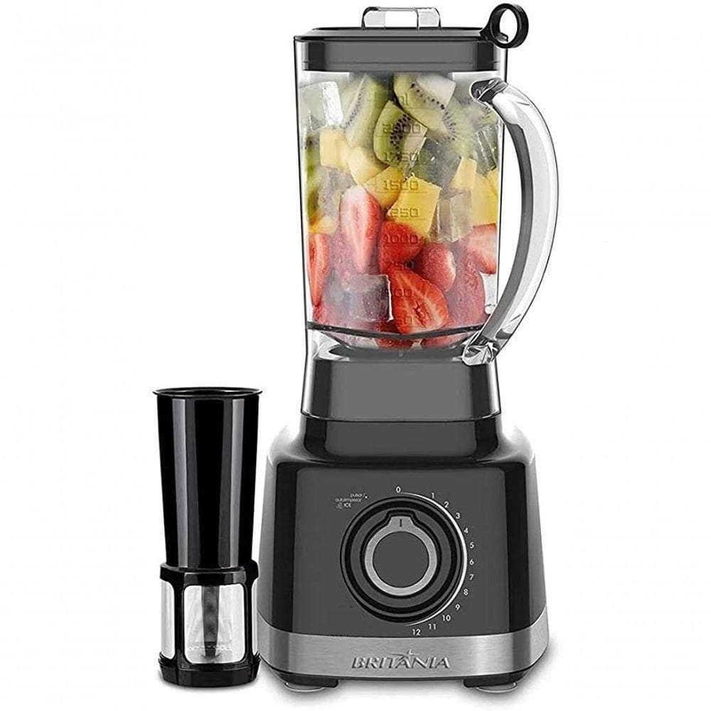 Liquidificador Britania 3l 1200w Com Filtro 12 Velocidades Preto 220V
