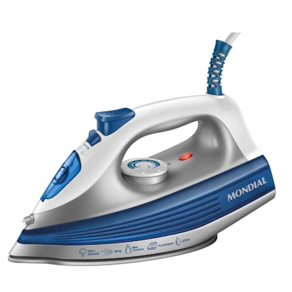 Ferro De Passar A Vapor Mondial Ceramic Turbo 1200w Azul 220V