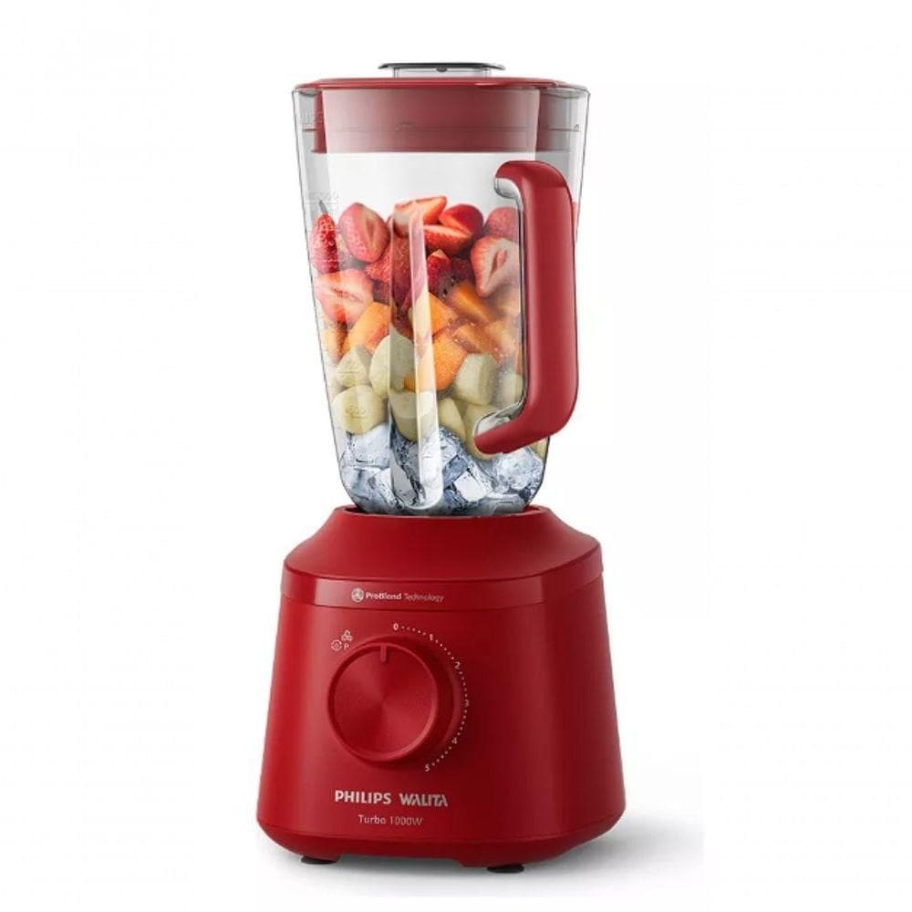 Liquidificador Walita 1000w 4 Laminas 5 Velocidades Jarra 3l Vermelho 220V