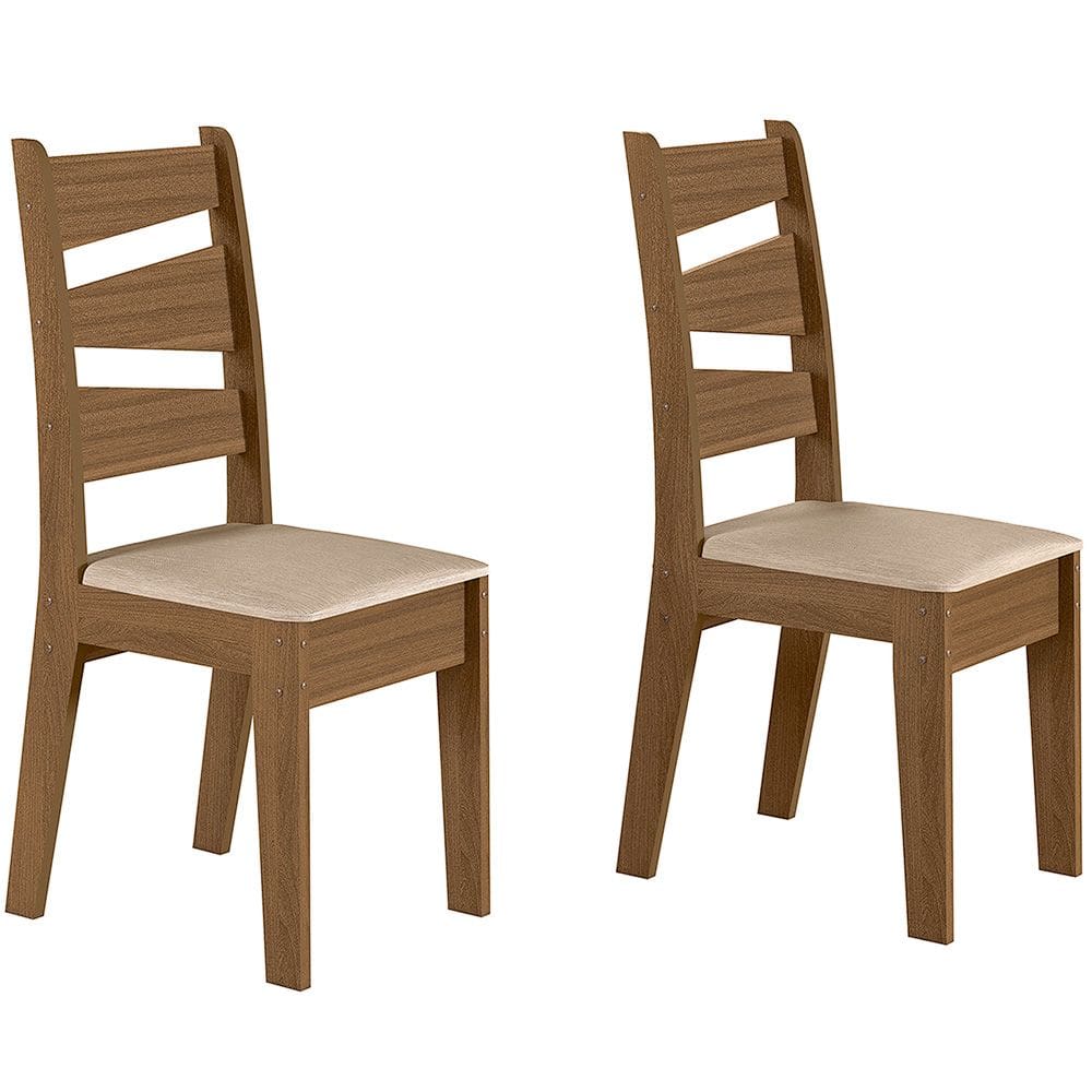 Conjunto com 02 Cadeiras de Jantar Italia Cedro Gold 51C