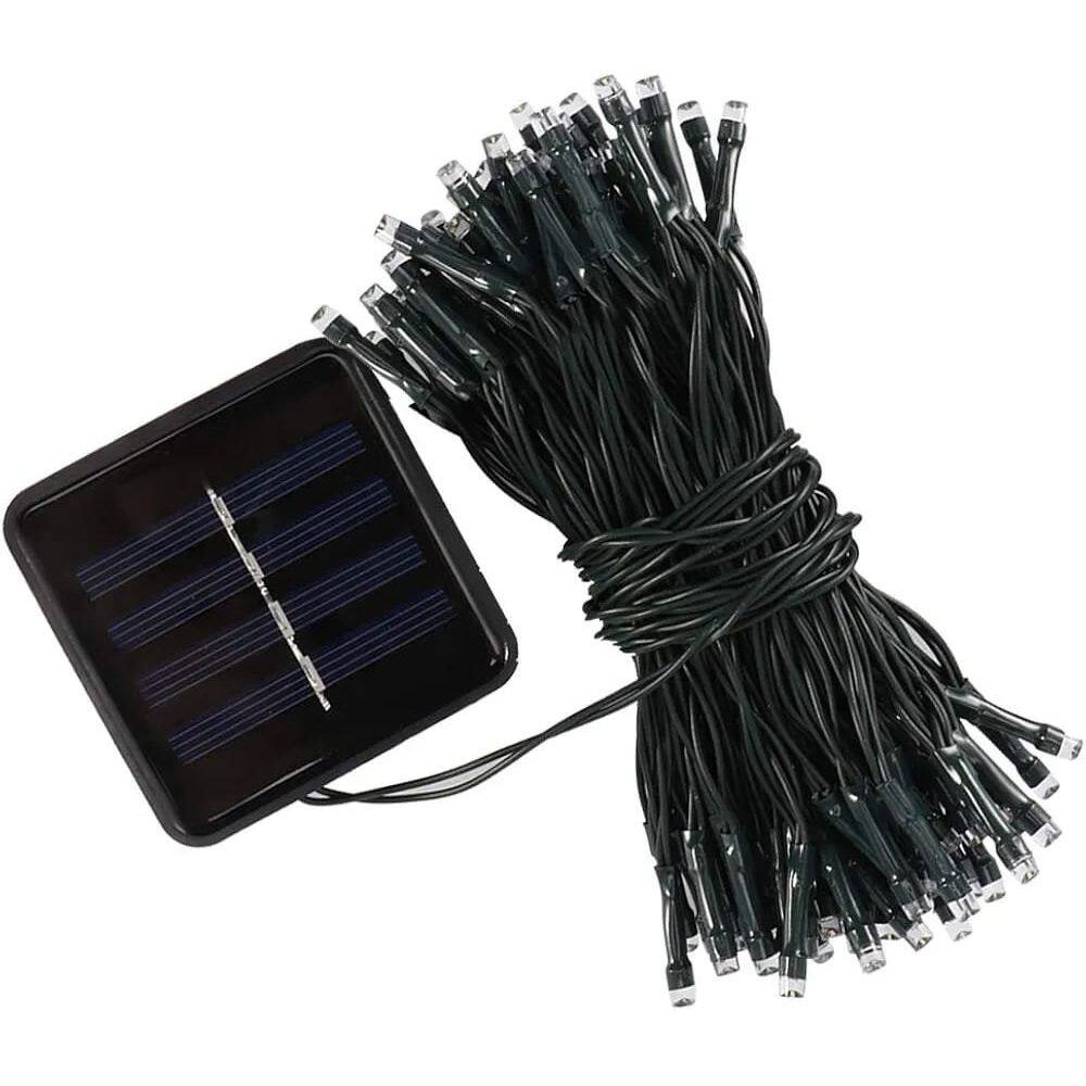 Pisca Cordão Lâmpadas Solar Luzes LEDs Amarela De Natal 10m