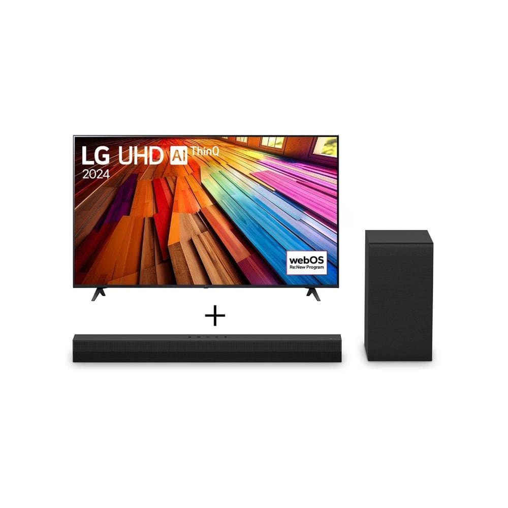 Combo LG Smart TV UHD 4K UT80 55 polegadas 55UT8000 + Soundbar S40T 300W RMS, 2.1 Canais, Dolby Digital