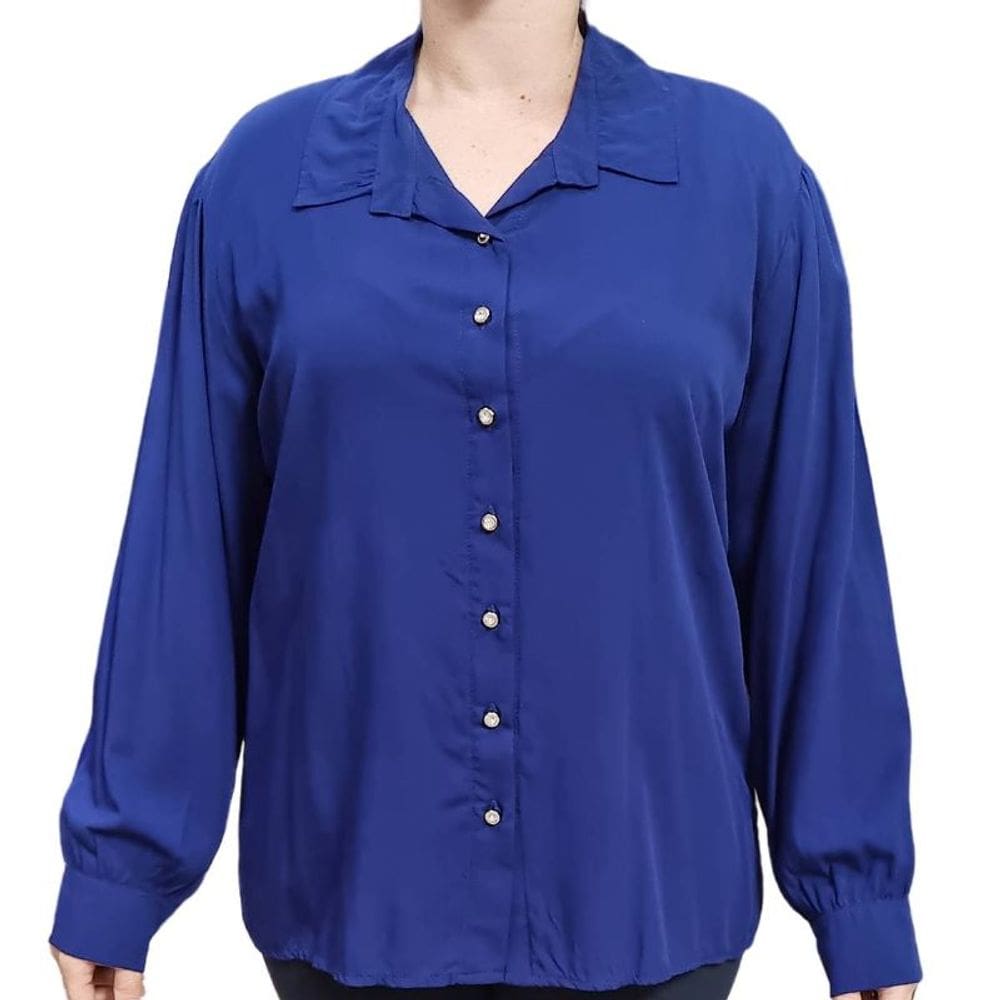 Camisa Feminina Manga Longa Rodher Botões Brilhosos