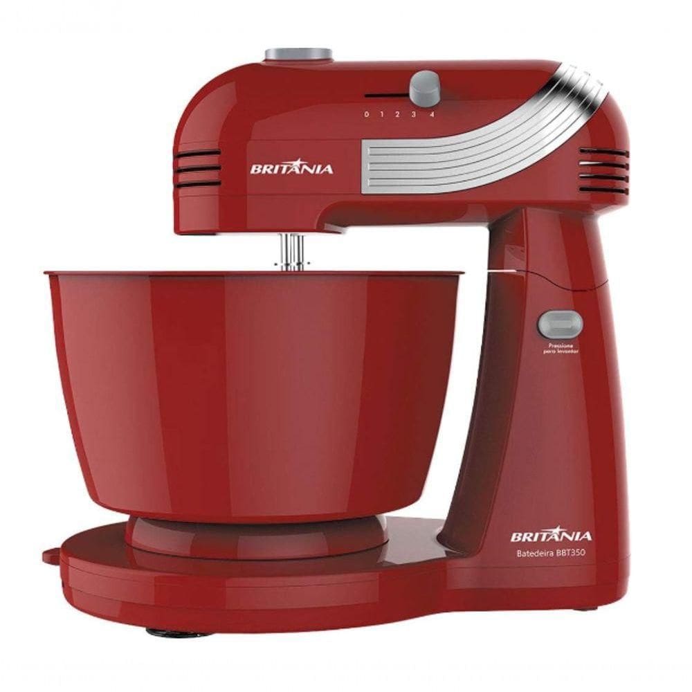 Batedeira Britania 350w 4 Velocidades Luxx Red Ellegance 220V