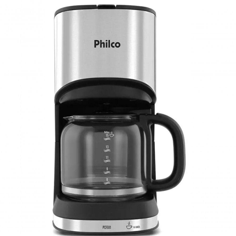 Cafeteira Philco Compact Black Inox 550w 15 Xicaras 220V