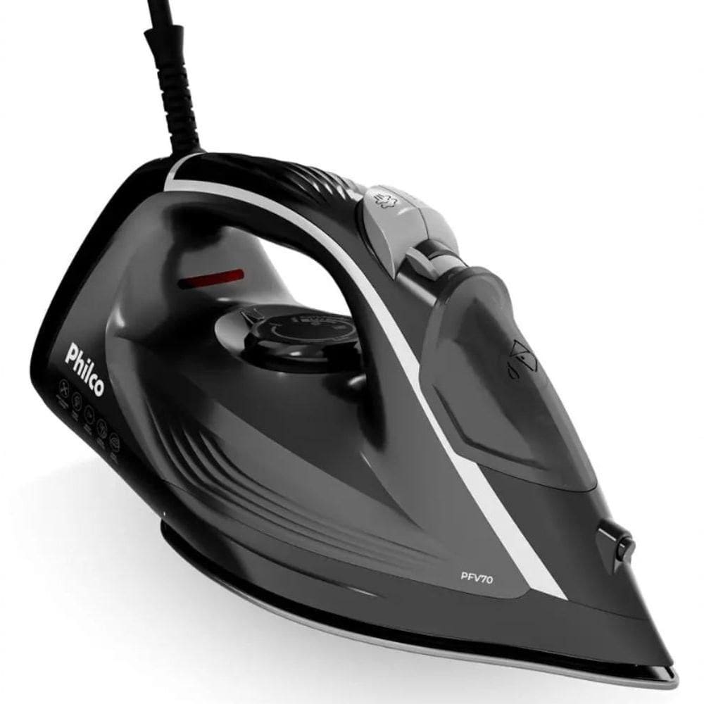 Ferro De Passar A Vapor 2200w Philco Base Ceramica Ellegance Black 220V